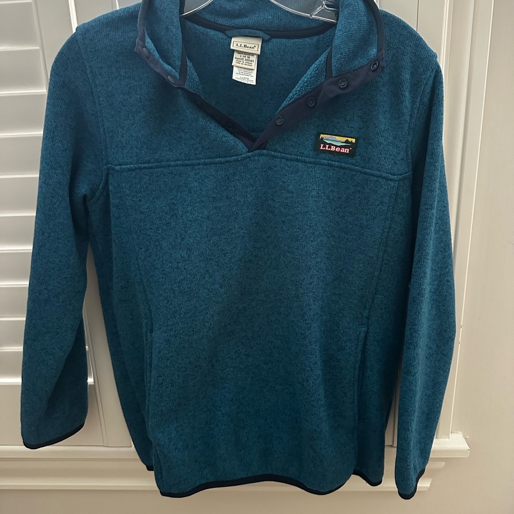 L.L. Bean Teal Button-Up Fleece